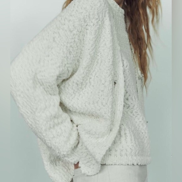 ZARA JEWEL BUTTON CHENILLE CARDIGAN - Picture 4 of 8